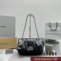 발렌시아가 BALENCIAGA 여성 MONACO 스몰 체인백 블랙