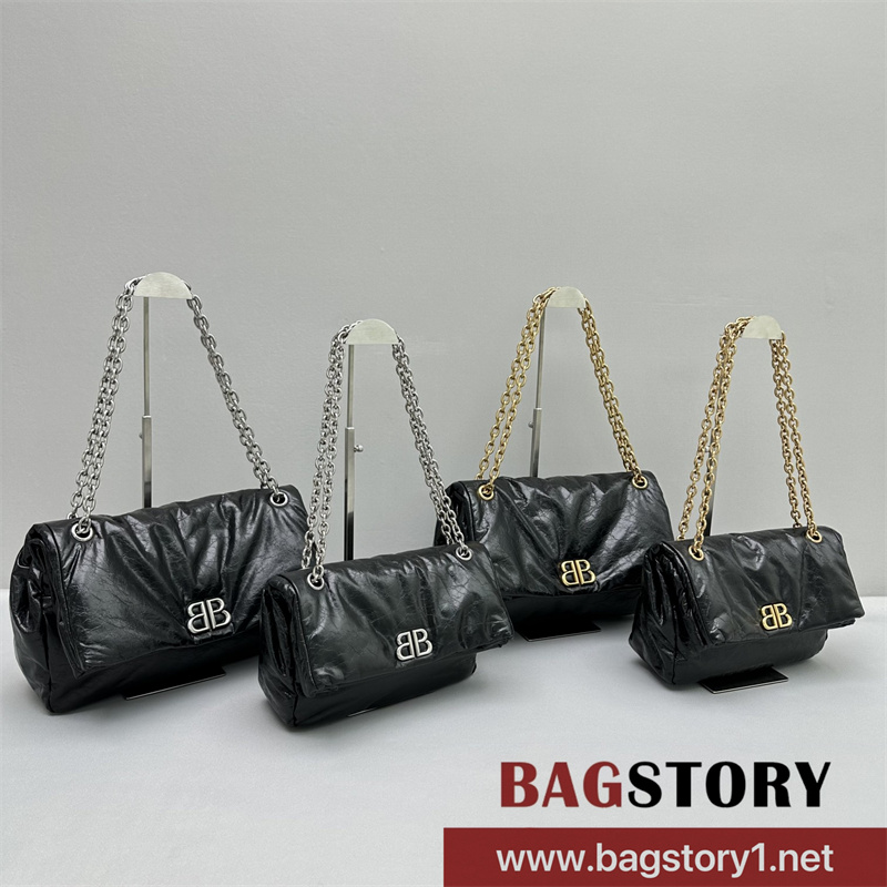 발렌시아가 BALENCIAGA 여성 MONACO 스몰 체인백 블랙