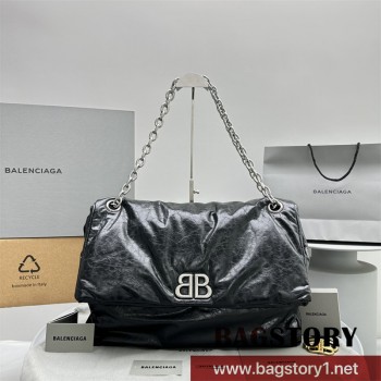 발렌시아가 BALENCIAGA  여성 MONACO 라지 체인백 블랙
