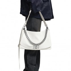 발렌시아가 BALENCIAGA  여성 BB SOFT 라지 플랩 백 옵틱 화이트