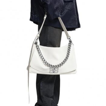 발렌시아가 BALENCIAGA  여성 BB SOFT 라지 플랩 백 옵틱 화이트