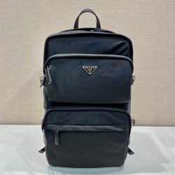 프라다 PRADA 리나일론 및 가죽 백팩 2VZ101