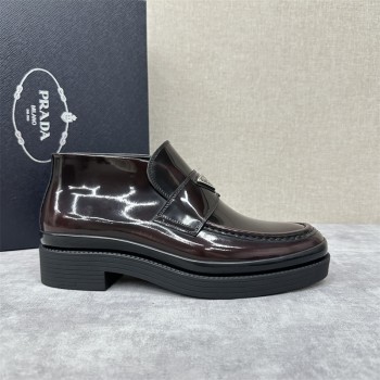 프라다 PRADA 발목높은 로퍼 구두 슈즈