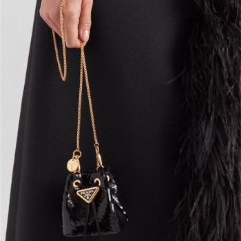 프라다 PRADA  시퀸 새틴 미니 파우치 1NR016