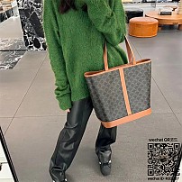 셀린느 CELINE 트리옹프 캔버스 카프스킨 미디움 카바스백 115072