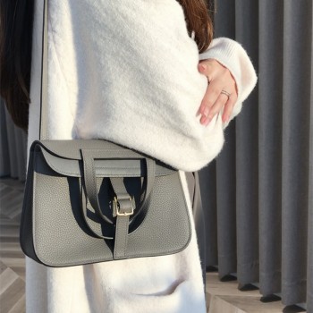 에르메스 HERMES 미니 할잔백 togo가죽 금장 은장 22cm