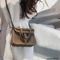 에르메스 HERMES 미니 할잔백 togo가죽 금장 은장 22cm
