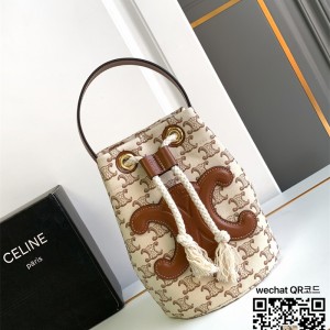 셀린느 CELINE 틴 드로우 스트링 텍스타일백 196532