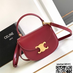 셀린느 CELINE 틴 베사체 트리옴페 샤이니 카프스킨 탑핸들백 101063