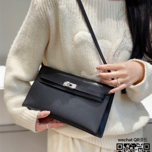 에르메스 HERMES  켈리 엘란백  Kelly elan 앱송가죽 Epsom 금장은장