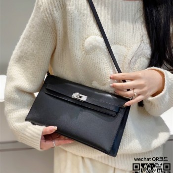 에르메스 HERMES  켈리 엘란백  Kelly elan 앱송가죽 Epsom 금장은장