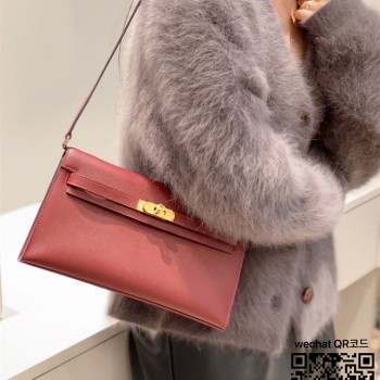 에르메스 HERMES 켈리 엘란백 Kelly elan 앱송가죽 Epsom 금장은장