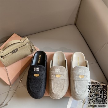 미우미우 MIUMIU 힐 샌들 슬리퍼