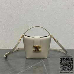 셀린느 CELINE 트리오페 카프스킨 라이트 스톤 미니 버킷백 100943