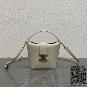 셀린느 CELINE 트리오페 카프스킨 라이트 스톤 미니 버킷백 100943