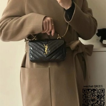 입생로랑 YSL 생로랑 유광 크래클드 컬리지  미니 체인백 779430