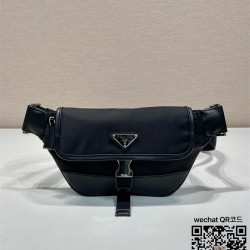 프라다 PRADA 리나일론 및 가죽 숄더백 벨트백 범백 2VH176