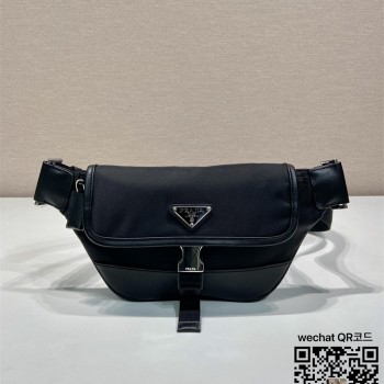 프라다 PRADA 리나일론 및 가죽 숄더백 벨트백 범백 2VH176