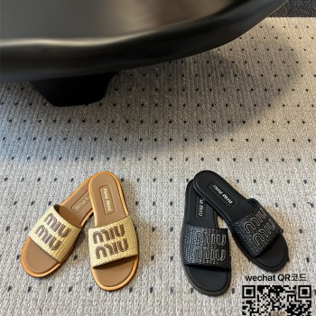 미우미우 MIUMIU 힐 샌들 슬리퍼