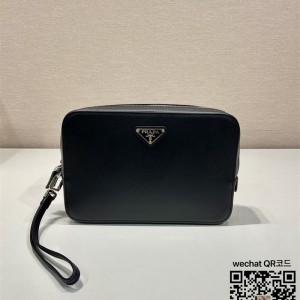 프라다 Prada 남성 가죽 사피아노 파우치백 클러치백 2VF017