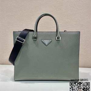 프라다 PRADA 로고 사피아노 레더브리프 케이스 2VG101