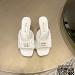 미우미우 MIUMIU 힐 샌들 슬리퍼