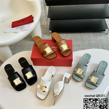페라가모 Ferragamo 힐 샌들 슬리퍼