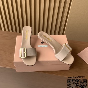 미우미우 MIUMIU 힐 샌들 슬리퍼