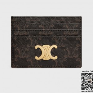 셀린느 CELINE 카드지갑  트리옹프 캔버스 탠  100833