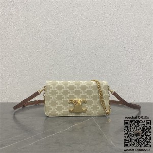 셀린느 CELINE 트리오페 캔버스 체인 크로스백 100972