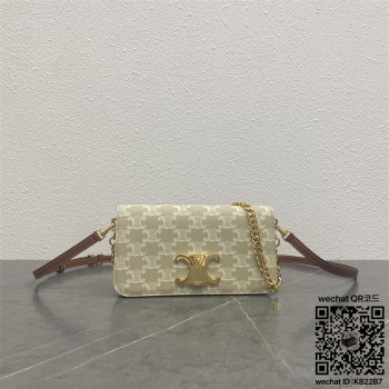 셀린느 CELINE 트리오페 캔버스 체인 크로스백 100972