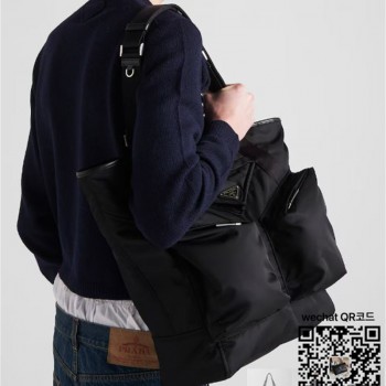 프라다 PRADA  리나일론 및 가죽 토트백