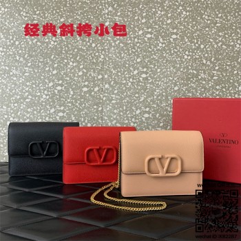 발렌티노 Valentino 스탐파 알체 송아지 가죽 브이로고 시그니처 체인크로스백
