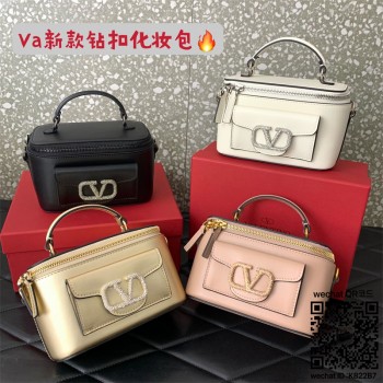 발렌티노 Valentino 스몰 발렌티노 가라바니 로코 메탈릭 송아지 가죽 핸드백