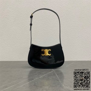 셀린느 CELINE 미디엄 틸리백 - 샤이니 카프스킨 블랙 115703