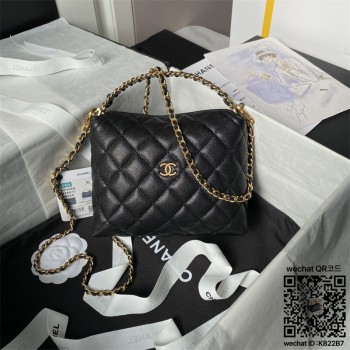 샤넬 CHANEL 신상 체인 버킷백 핸들 미니 숄더백 클러치 캐비어 AP4066