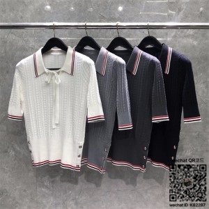 톰브라운 THOM BROWNE 니트 반팔티