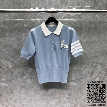 톰브라운 THOM BROWNE 니트 반팔티