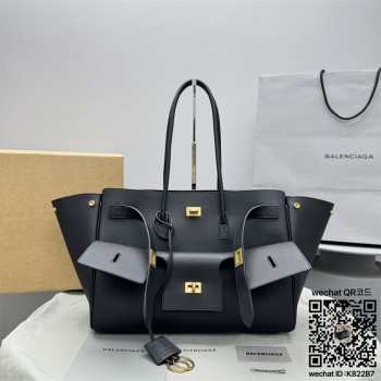 발렌시아가 벨 에어 미디엄 캐리 올 백 블랙 8054812