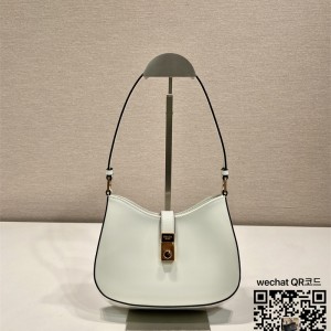 프라다 클레오 브러쉬드 가죽 숄더백 1BC169A