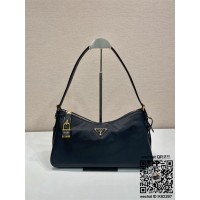프라다 라지 리나일론 및 가죽 숄더백 1BC232
