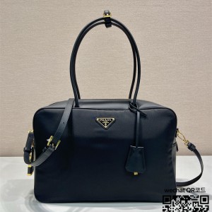 프라다 리나일론 및 가죽 탑 핸들 백 1BB131