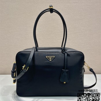 프라다 리나일론 및 가죽 탑 핸들 백 1BB131