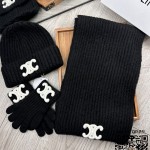 셀린느 CELINE 모자 목도리 장갑 세트