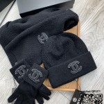샤넬 CHANEL 모자 목도리 장갑 세트