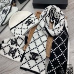 샤넬 CHANEL 모자 목도리 장갑 세트