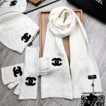 샤넬 CHANEL 모자 목도리 장갑 세트