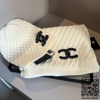 샤넬 CHANEL 모자 목도리 장갑 세트