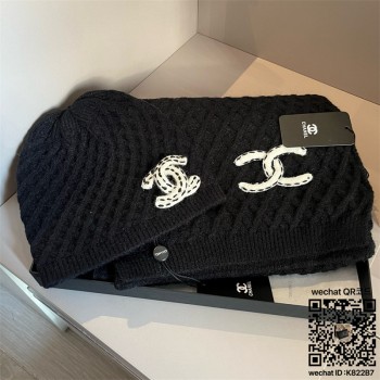 샤넬 CHANEL 모자 목도리 장갑 세트
