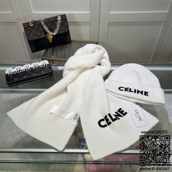 셀린느 CELINE 모자 목도리 장갑 세트